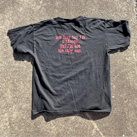 Black and White Vintage Three Stooges Short Sleeve T-shirt 1990s Medium - Picture 5 of 5